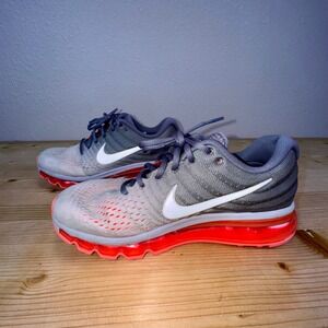 Nike Air Max 2017 Men's 8.5 Wolf Grey White Crimson Running Shoes 849560-007